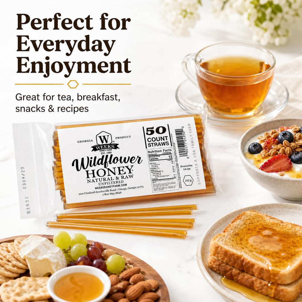Weeks Honey Farm pajas en lonchera como snack saludable y porcionado
