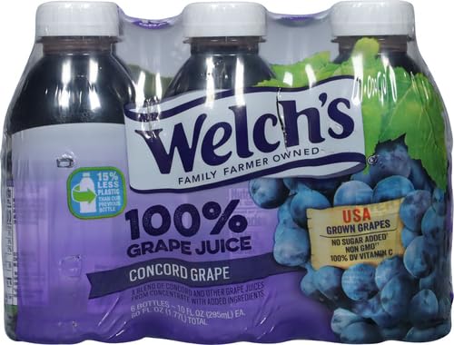 Welch's botella individual 10 fl oz mostrando tamaño práctico
