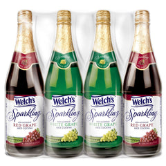 Welch's pack frontal de 4 botellas 750 ml mostrando variedad y aspecto festivo