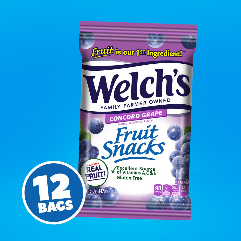 Welch's primer plano de textura gomosa destacando sabor afrutado