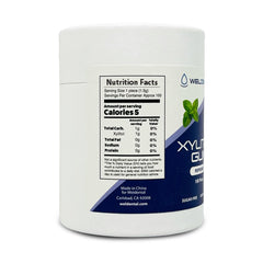 WELdental primer plano de la textura del chicle y recubrimiento de menta