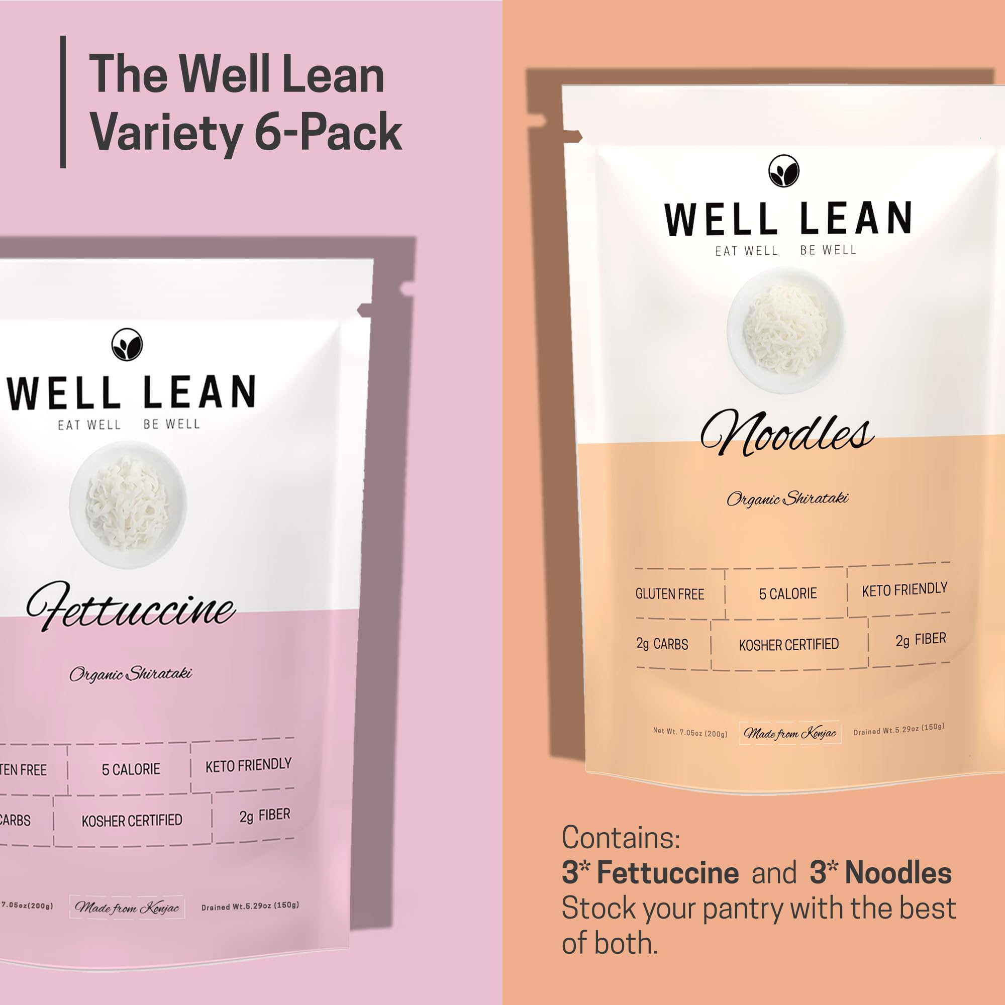 WellLean primer plano de textura fettuccine con mejor mordida