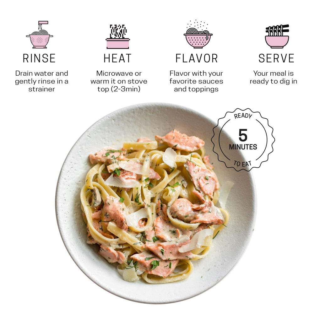 WellLean fideos servidos con salsa de tomate, listos para comer