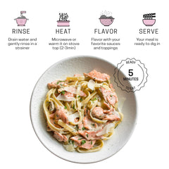 WellLean fideos servidos con salsa de tomate, listos para comer