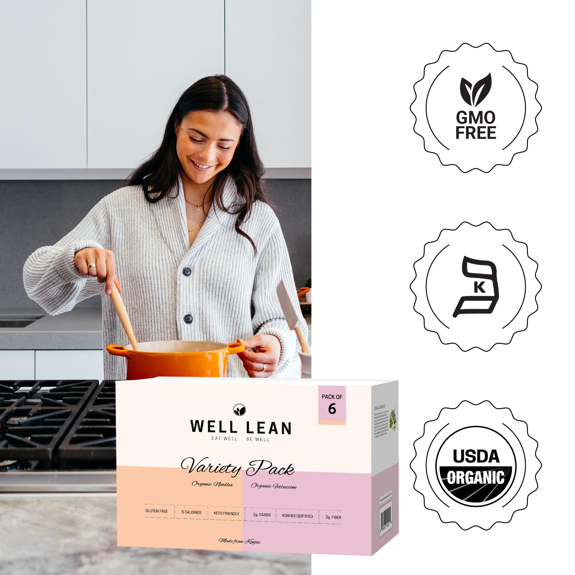 WellLean etiqueta orgánica y lista de ingredientes limpia y clara