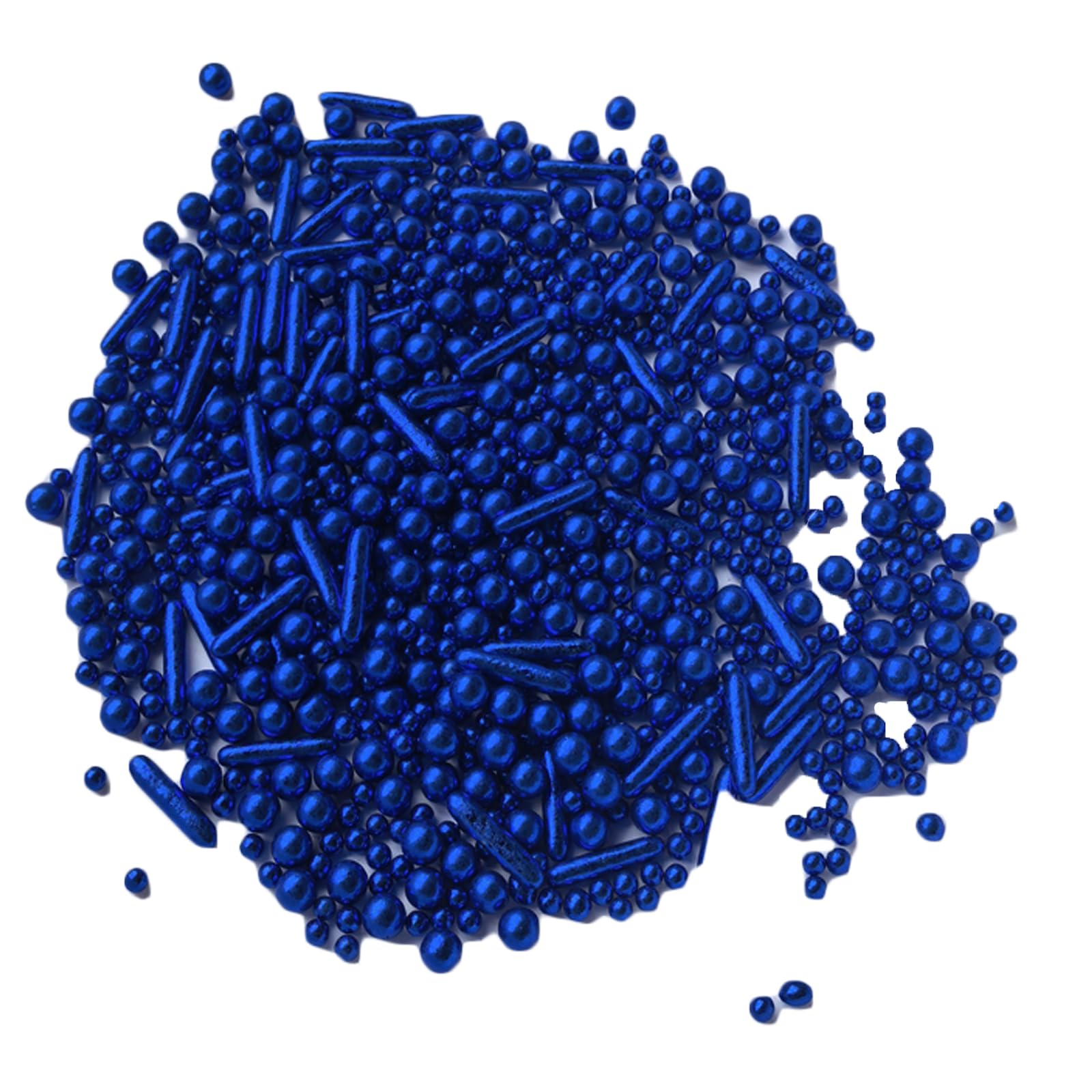 Weraru perlas azul detalle de textura nacarada que aporta brillo decorativo