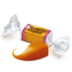 Sweetzo Werther's Original bolsa abierta con caramelos envueltos listo para servir