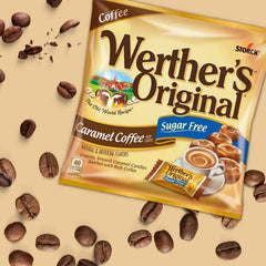 Werther's Original close-up textura del caramelo que destaca cremosidad y brillantez