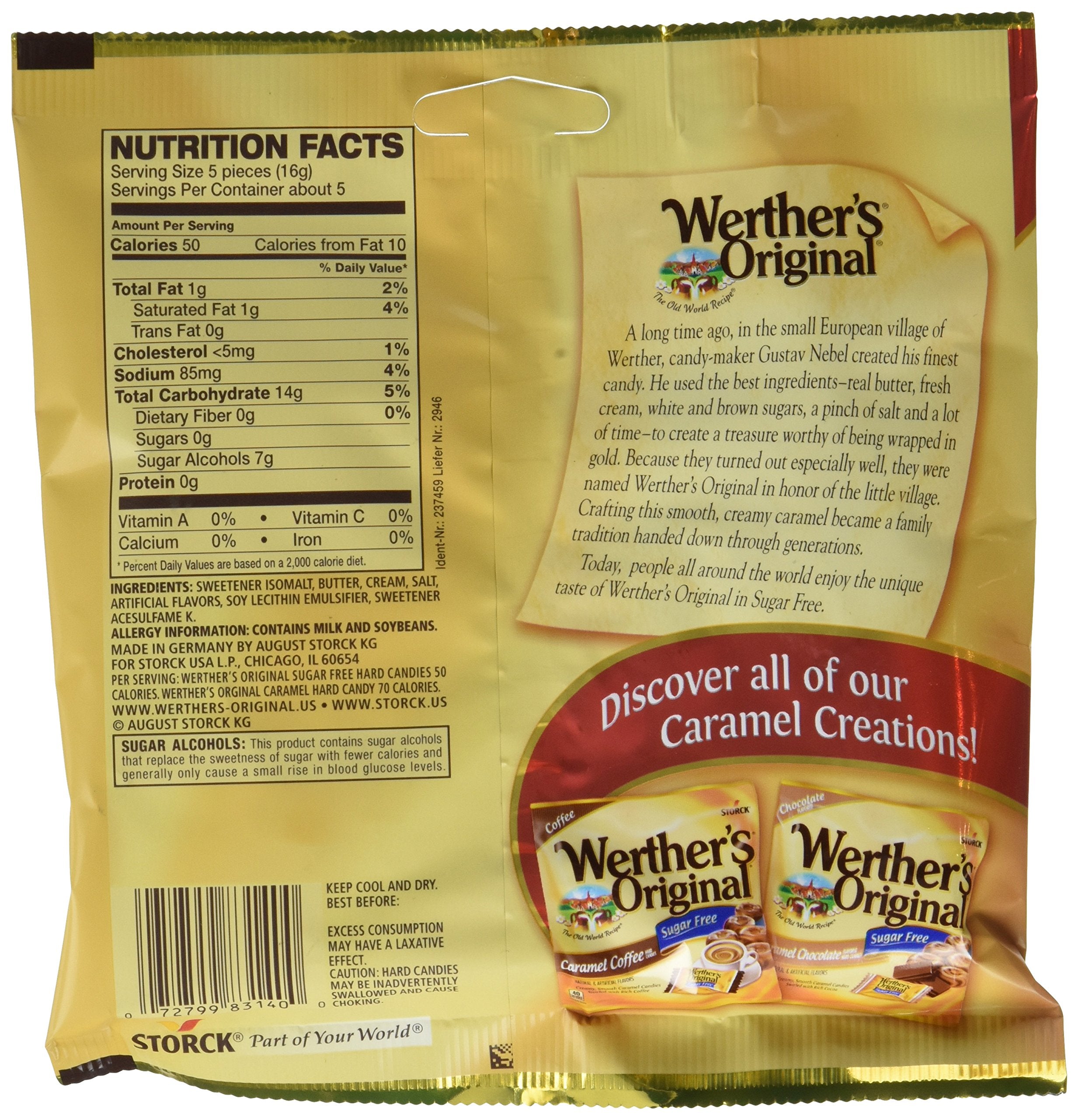 Werther's Original primer plano textura del caramelo, aspecto cremoso y apetitoso