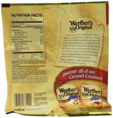 Werther's Original primer plano textura del caramelo, aspecto cremoso y apetitoso