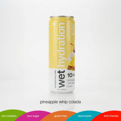 Detalle de textura y espuma de mezcla piña en WET HYDRATION que sugiere cremosidad