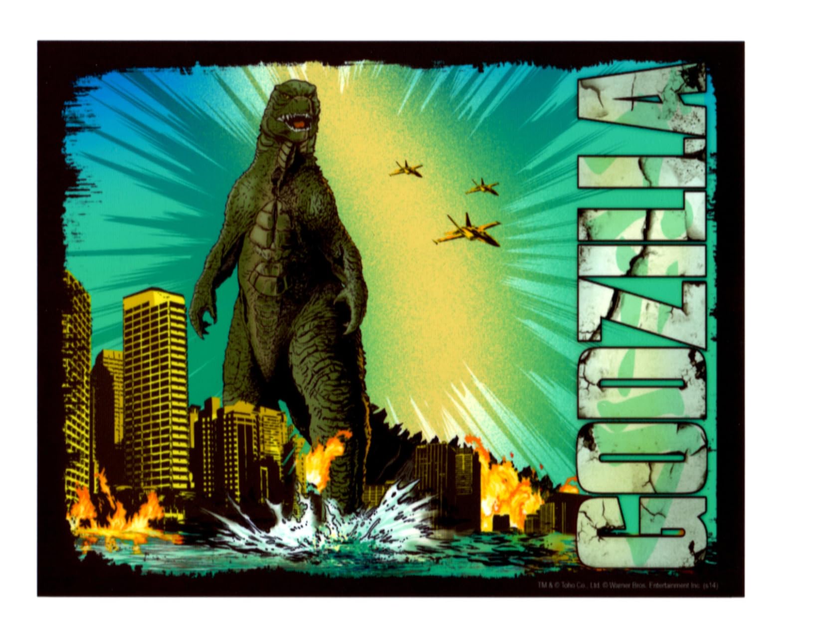 Whimsical Practicality detalle de textura del topper Godzilla para pegado fácil y superficie lisa