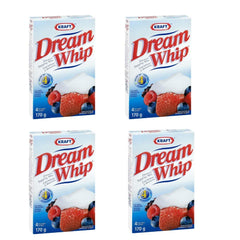 Whip Cream paquete frontal mostrando cuatro sobres y detalles importado de Canadá