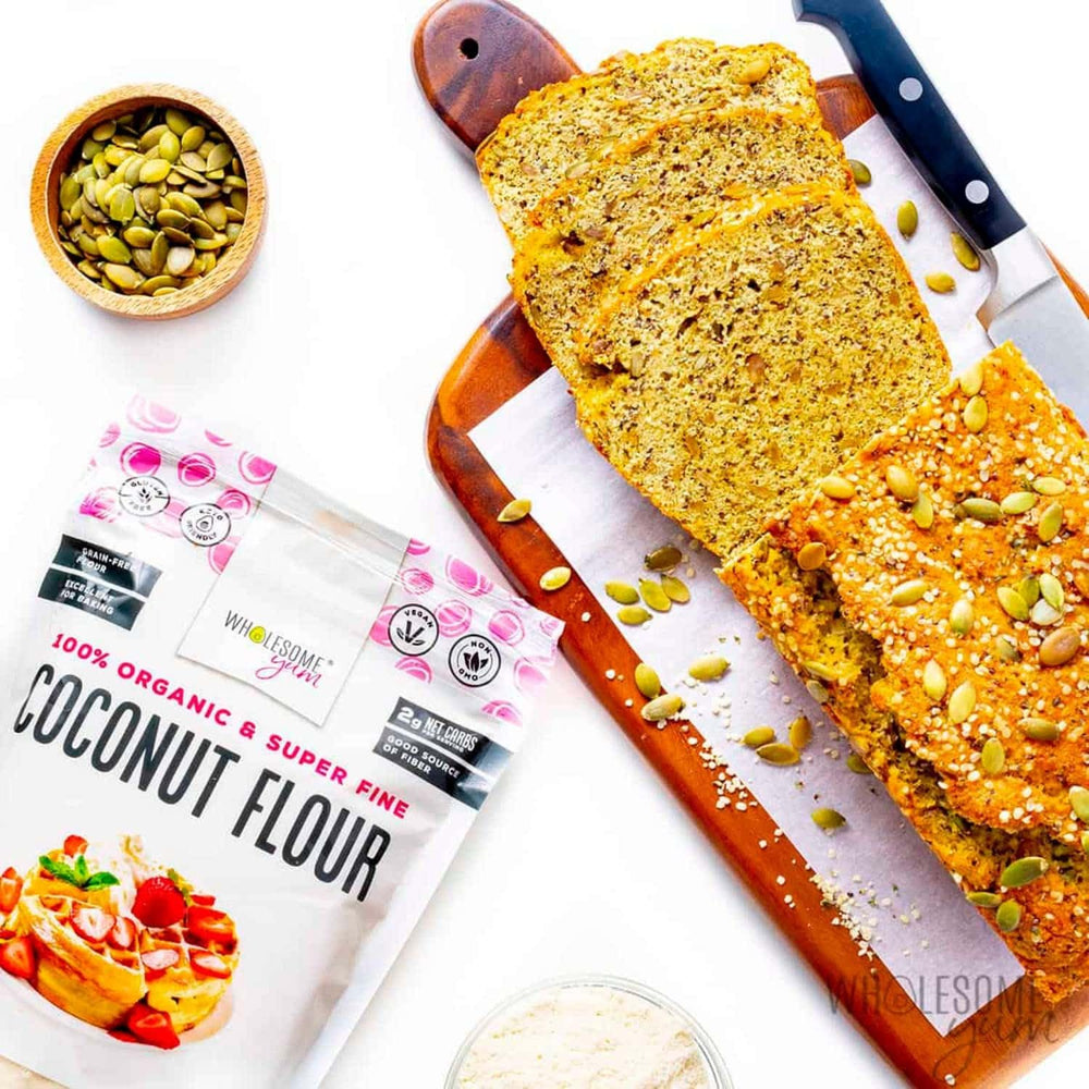 Wholesome Yum cucharada medidora con harina de coco, control de porciones preciso