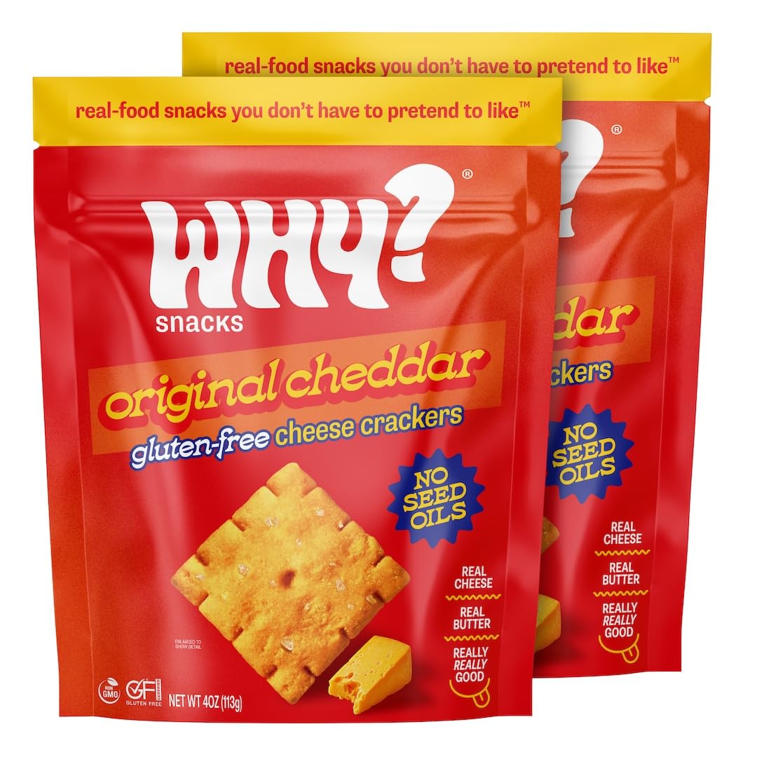 WHY? SNACKS paquete frontal mostrando diseño y beneficios limpios