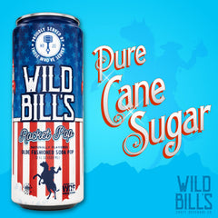 Wild Bill's lata Rocket Pop en mano para mostrar escala y facilidad de consumo