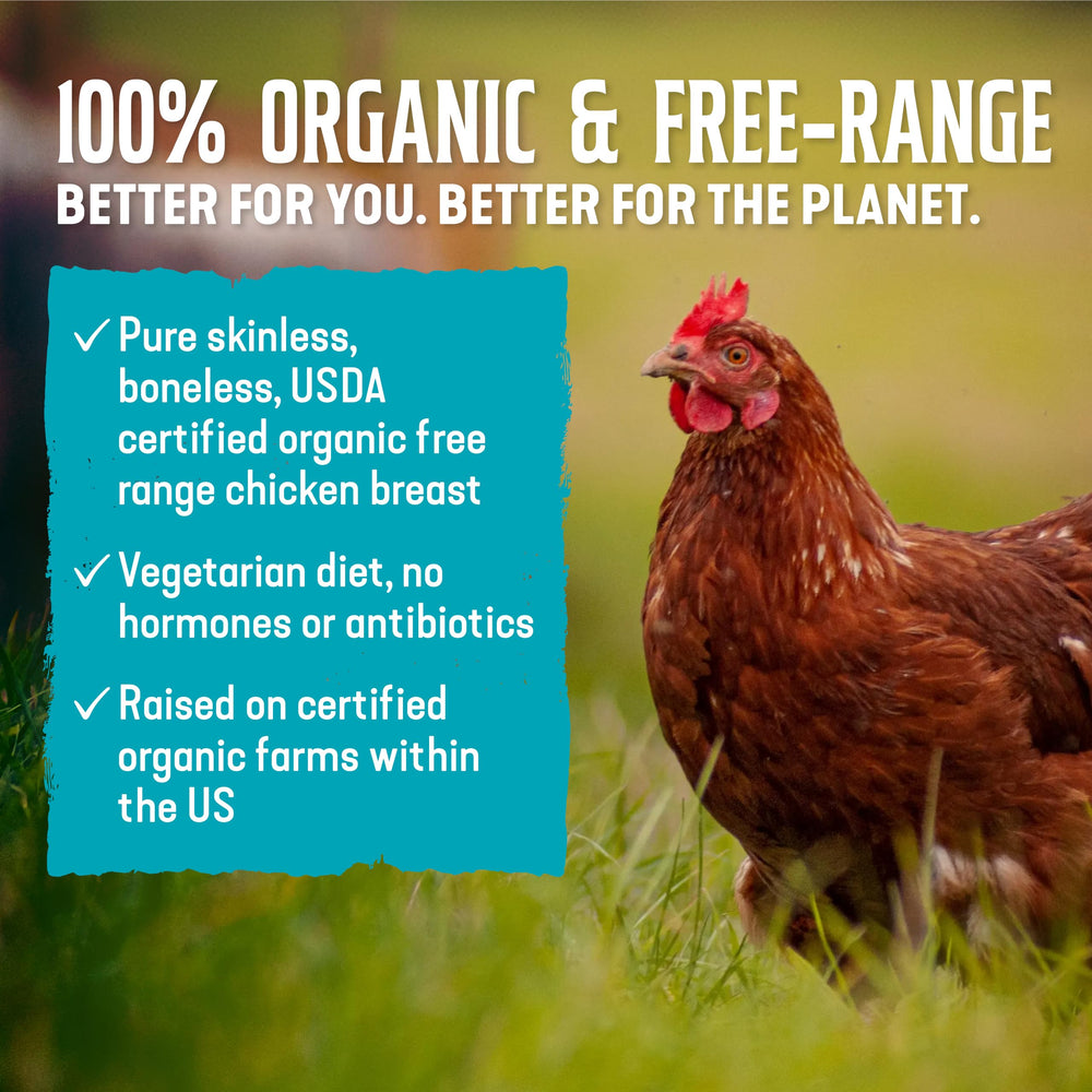 Wild Planet etiqueta con sellos orgánico y Certified Humane, confianza clara