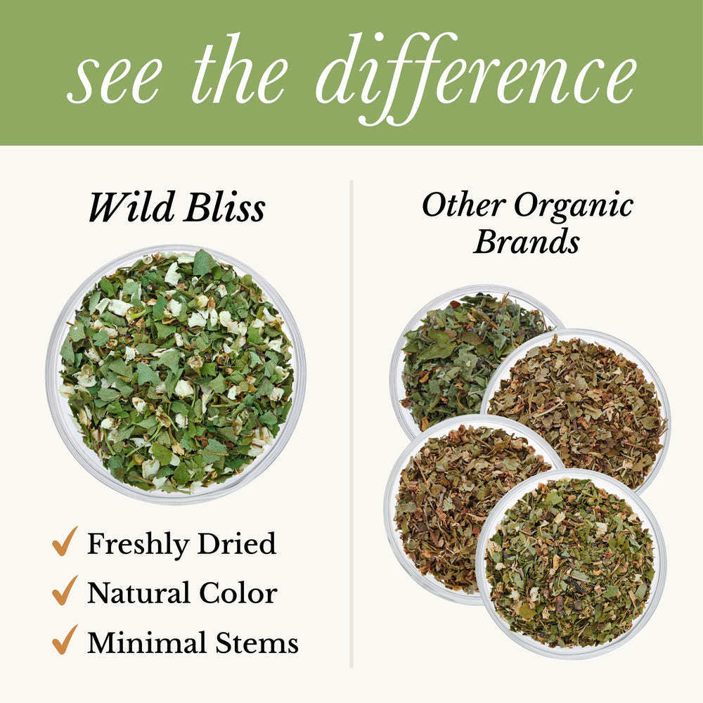 Wild Bliss comparación de tamaño para 1.76 oz y raciones