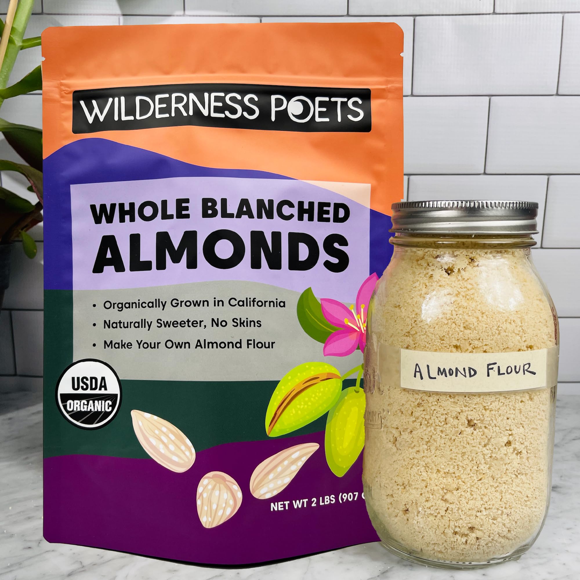 Wilderness Poets almendras molidas en molino para harina casera, uso versátil