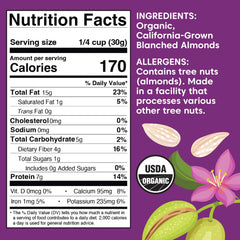 Wilderness Poets almendras detalle de textura blanqueada, fácil de moler