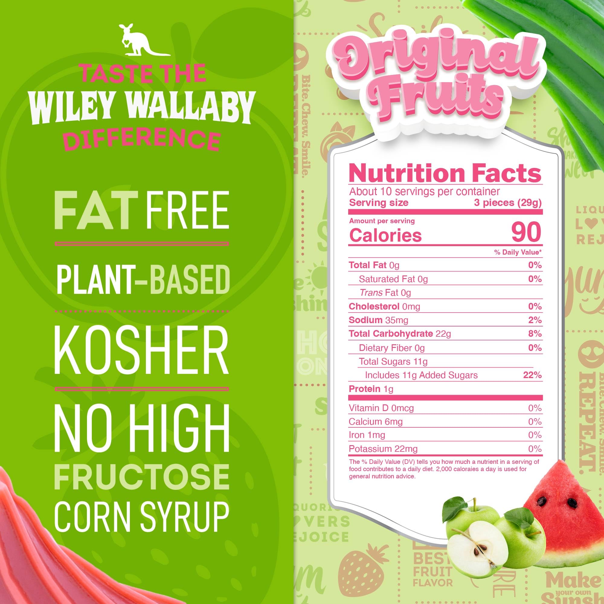 WILEY WALLABY primer plano de textura masticable, beneficio: evidente suavidad