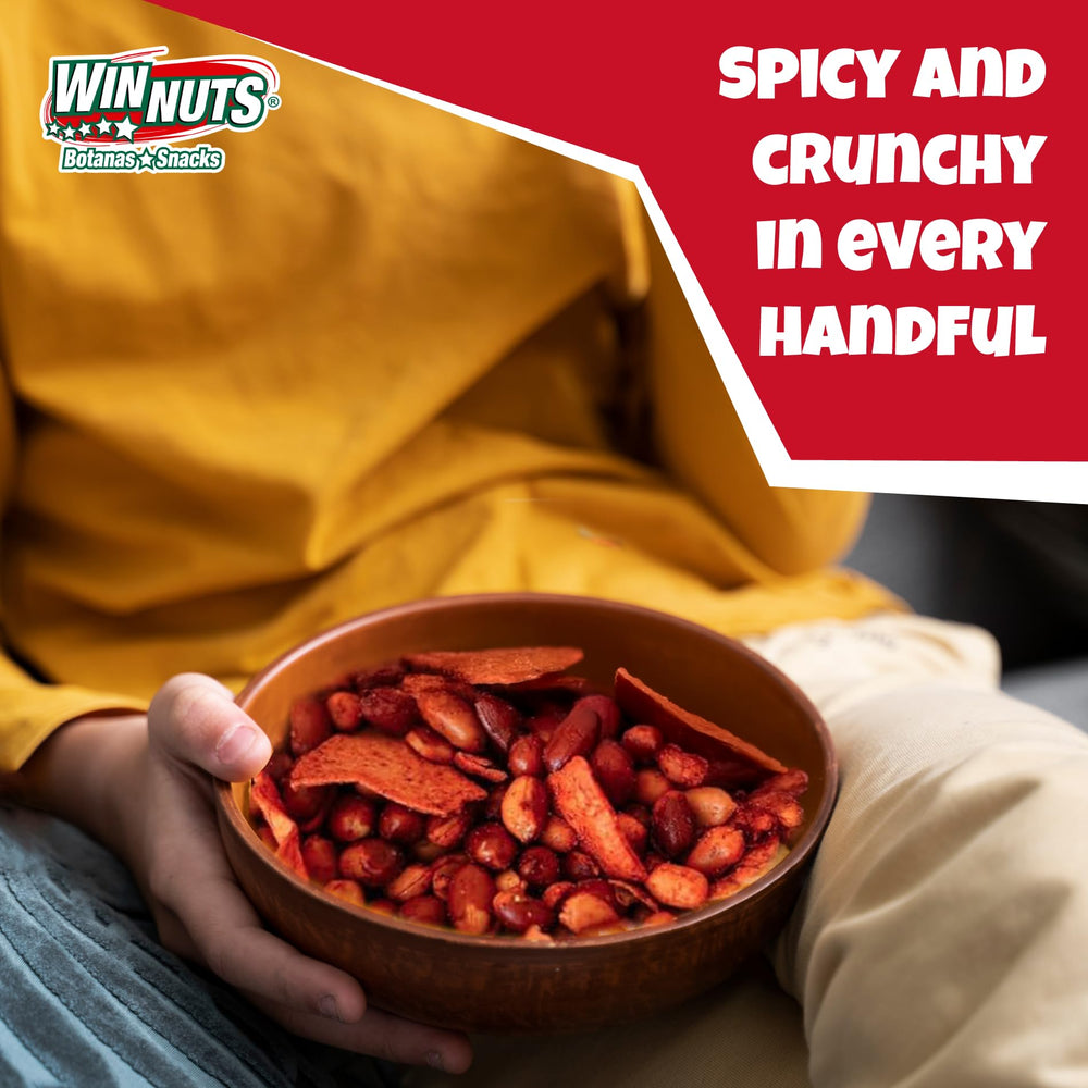 WINNUTS recubrimiento de chile en close-up que promete sabor intenso