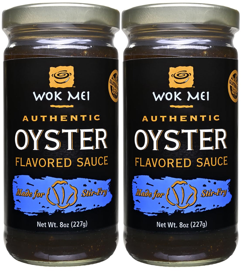 Wok Mei frascos frente mostrando pack de 2 y ventaja de almacenamiento