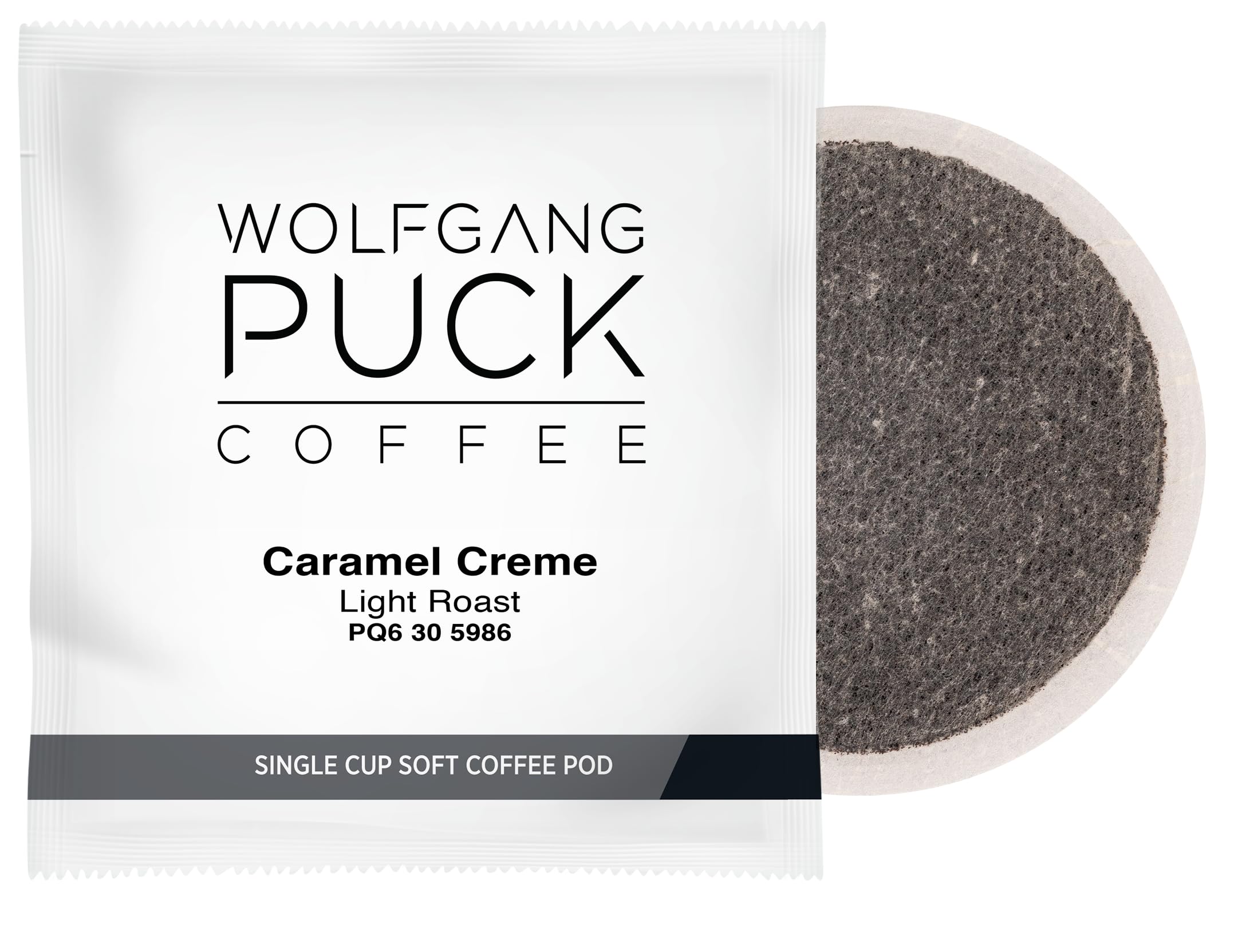 Wolfgang Puck taza servida con crema de caramelo sabroso listo para beber