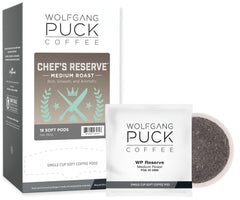 Wolfgang Puck cápsula blanda detalle del sello individual que conserva aroma