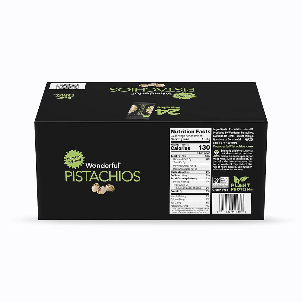 Wonderful Pistachios bolsa individual abierta con pistachos, lista para consumir