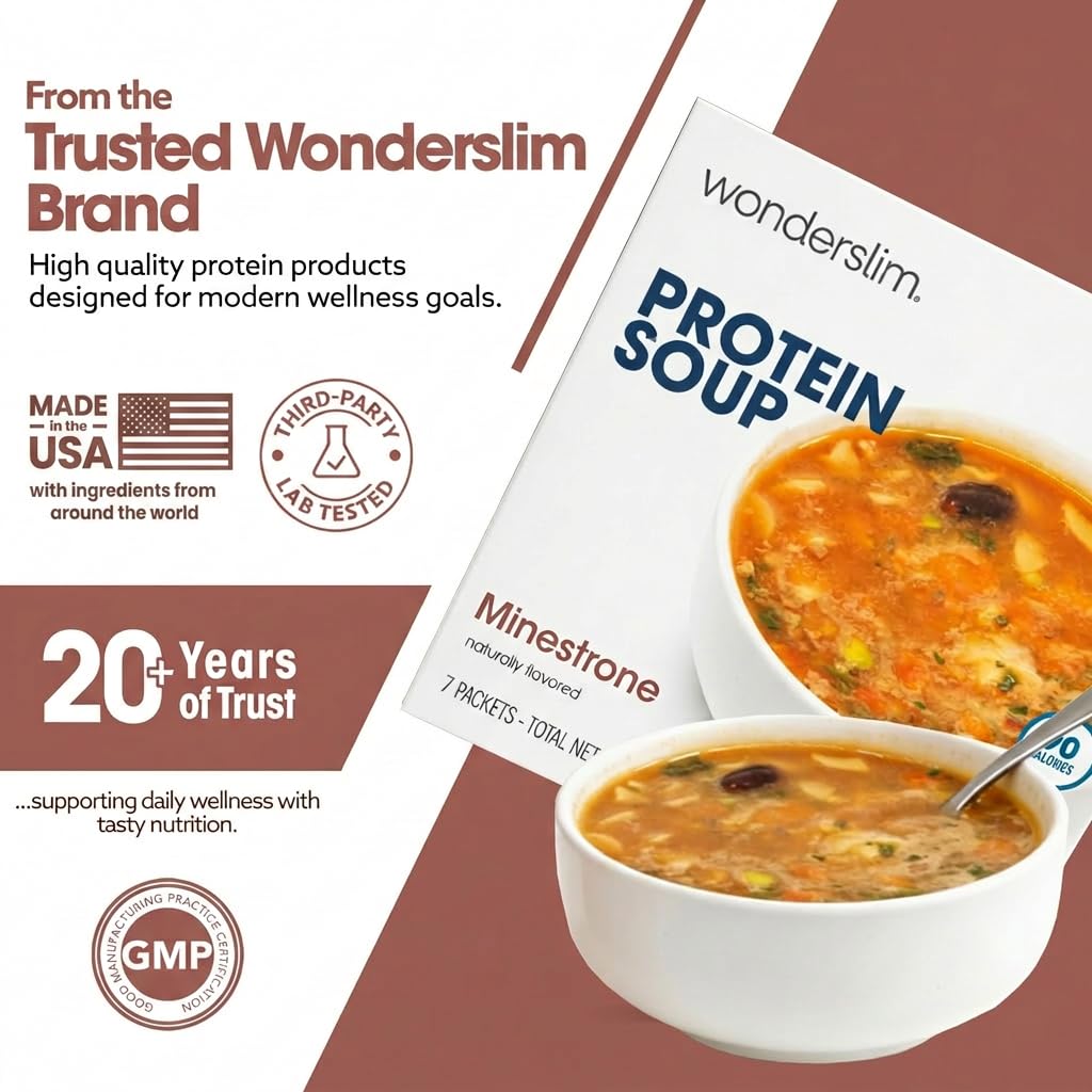 WonderSlim etiqueta nutricional clara, información de proteínas y calorías