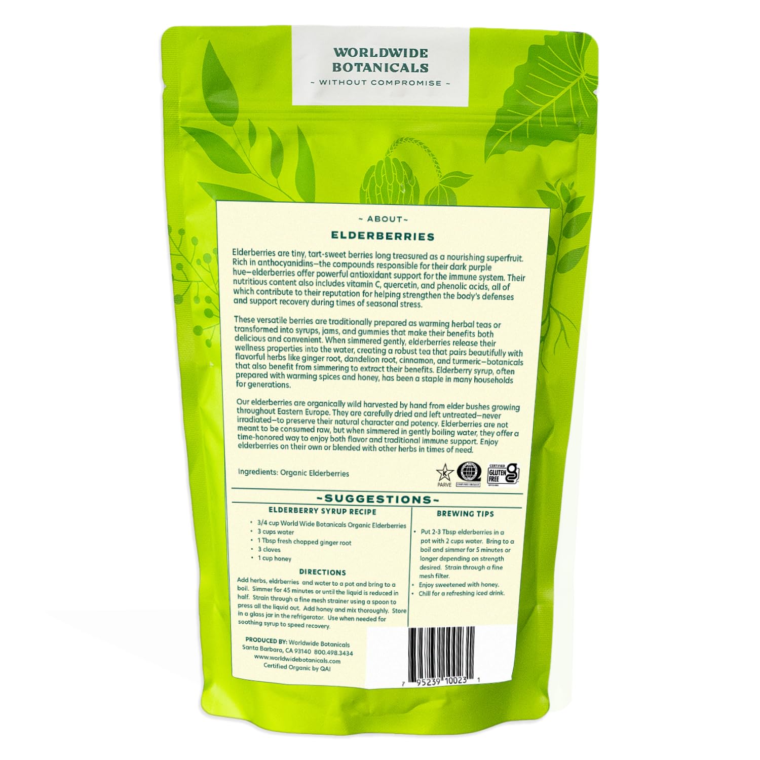 Worldwide Botanicals bayas secas primer plano con textura y color intenso
