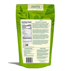 Worldwide Botanicals polvo de achicoria en primer plano que sugiere solubilidad rápida