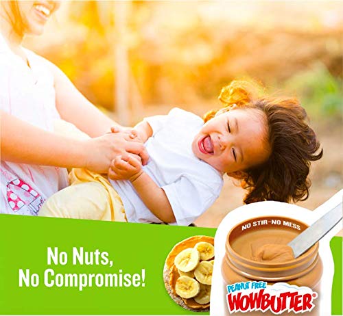 Porción de WOWBUTTER en taza medidora, control de ración y proteína