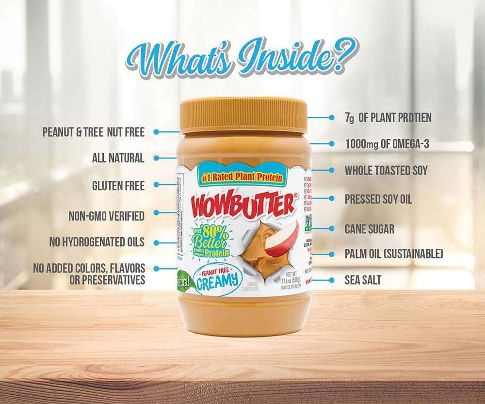 Sandwich untado con WOWBUTTER, alternativa nutritiva sin frutos secos