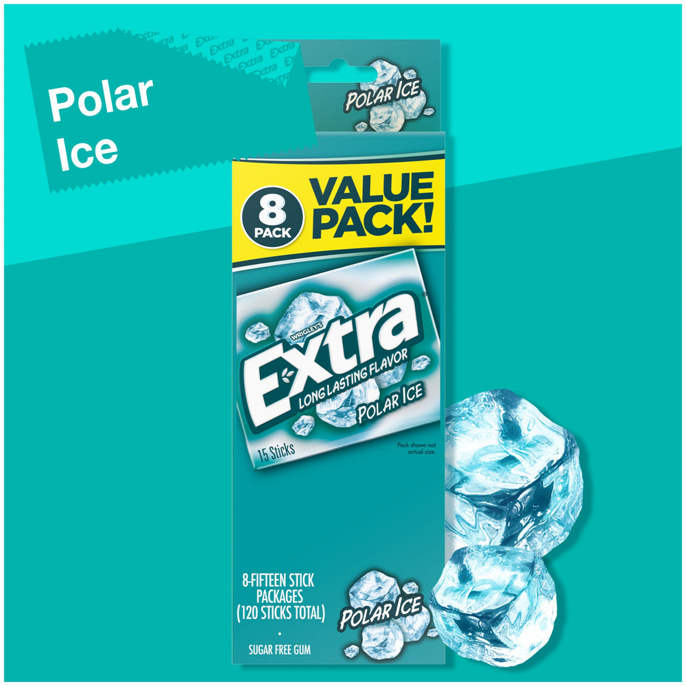 WRIGLEY'S EXTRA caja abierta con paquetes individuales listos para llevar y repartir