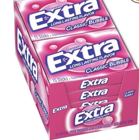 WRIGLEY'S EXTRA primer plano de un chicle mostrando textura y apariencia apetecible