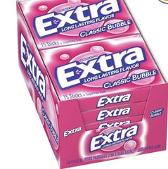WRIGLEY'S EXTRA primer plano de un chicle mostrando textura y apariencia apetecible