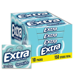 WRIGLEY'S EXTRA vista frontal del paquete, fácil identificación y conveniencia