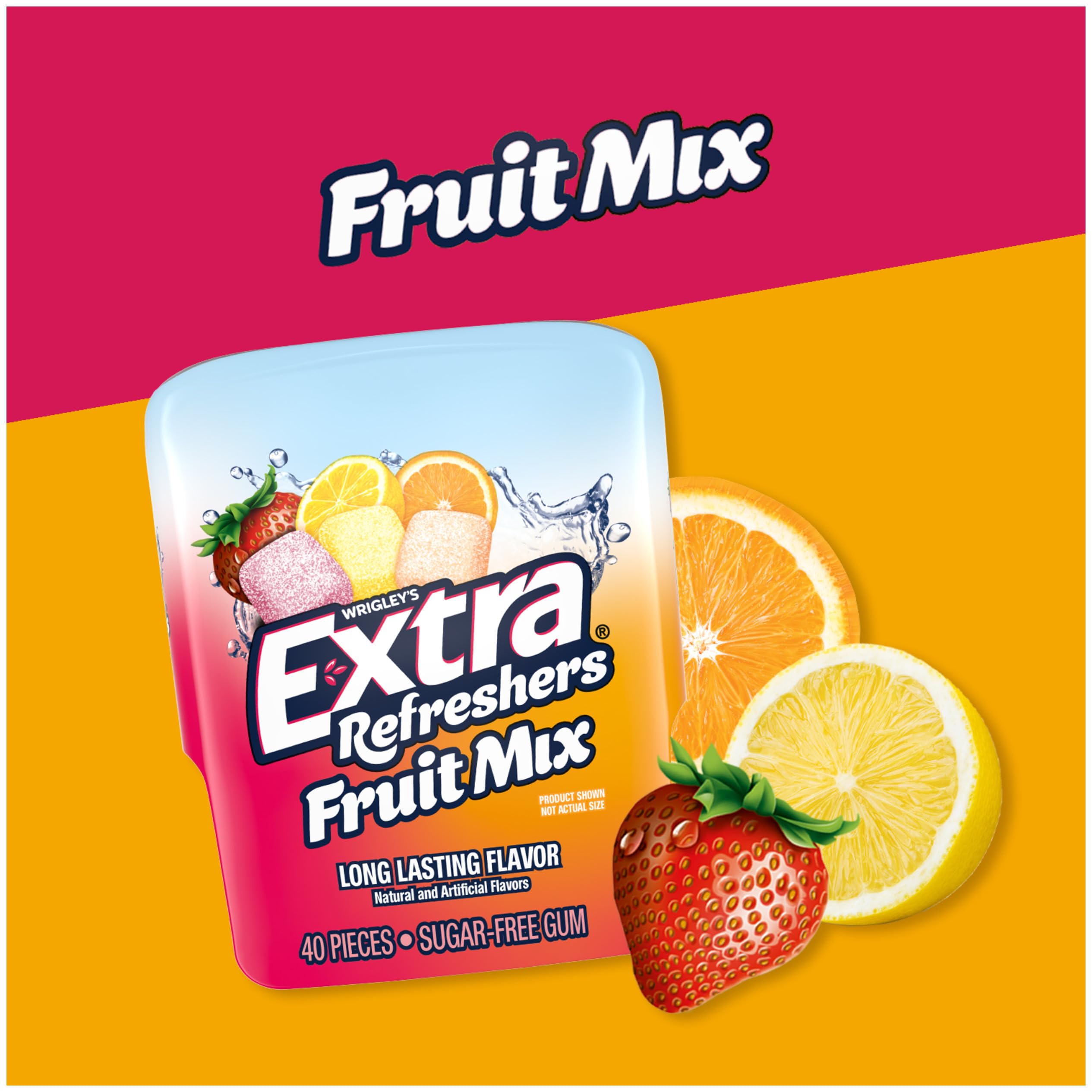 WRIGLEY'S EXTRA primer plano de la textura del chicle con color vibrante