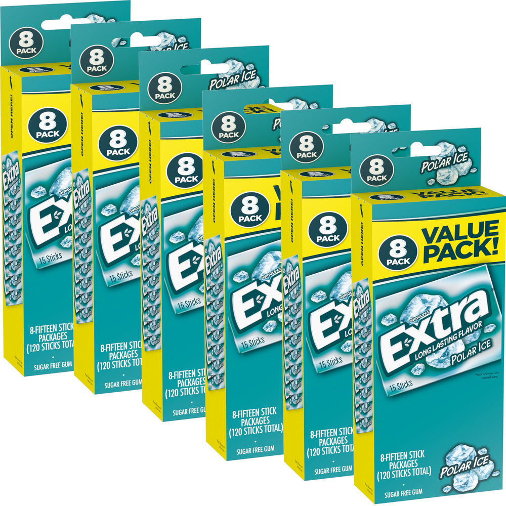 WRIGLEY'S EXTRA vista frontal del pack que muestra cantidad y marca, conveniencia inmediata