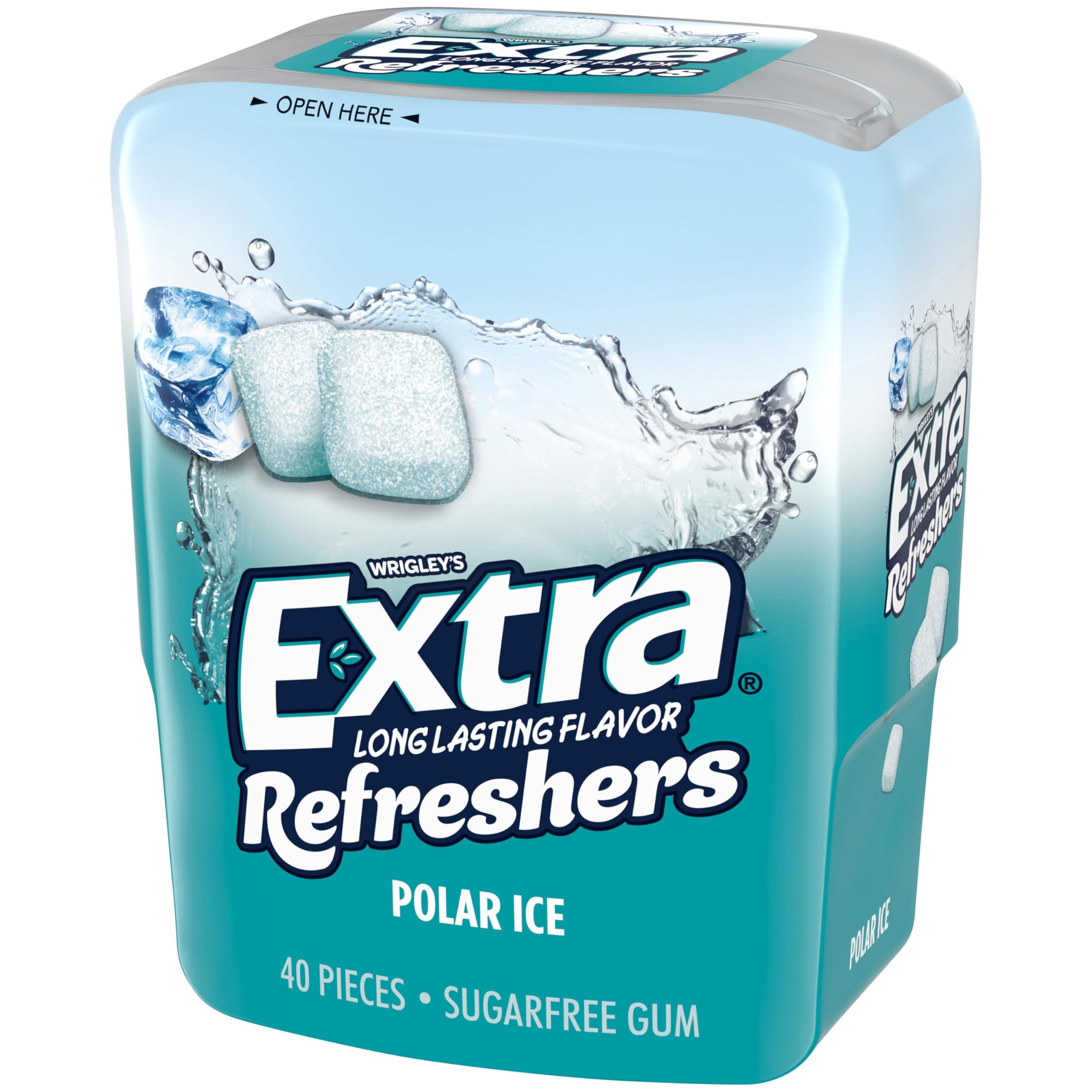 WRIGLEY'S EXTRA textura crujiente de microcristales en primer plano
