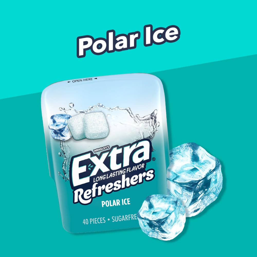 WRIGLEY'S EXTRA comparación de tamaño del envase junto a objeto cotidiano