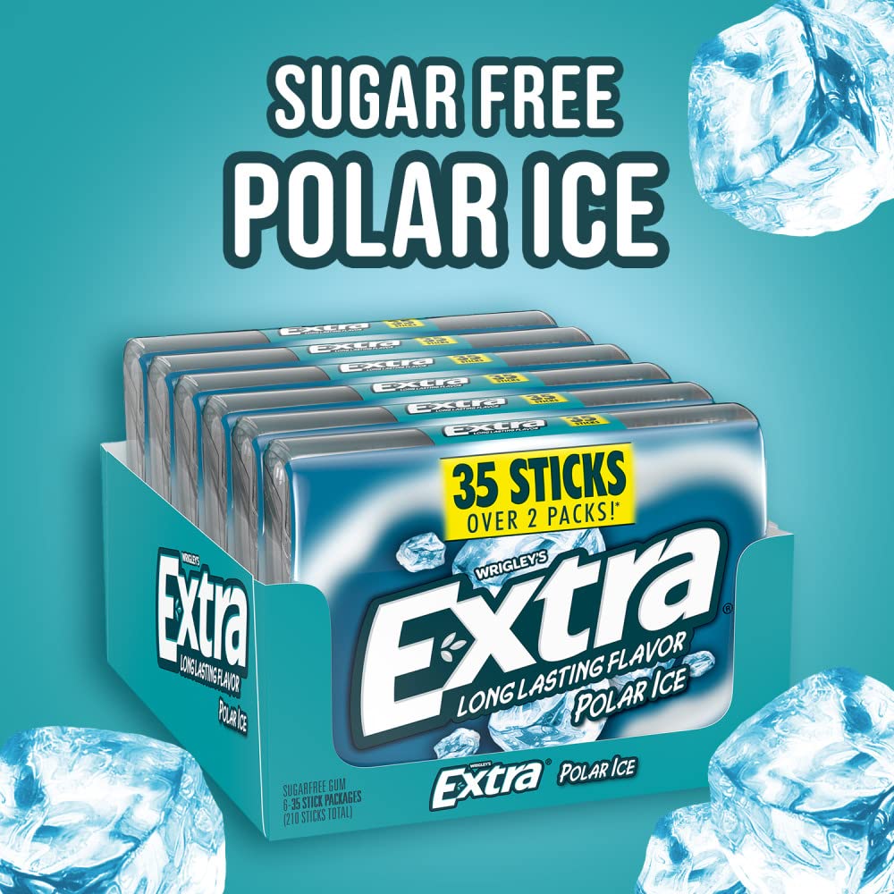 WRIGLEY'S EXTRA textura del chicle en primer plano con aspecto masticable duradero