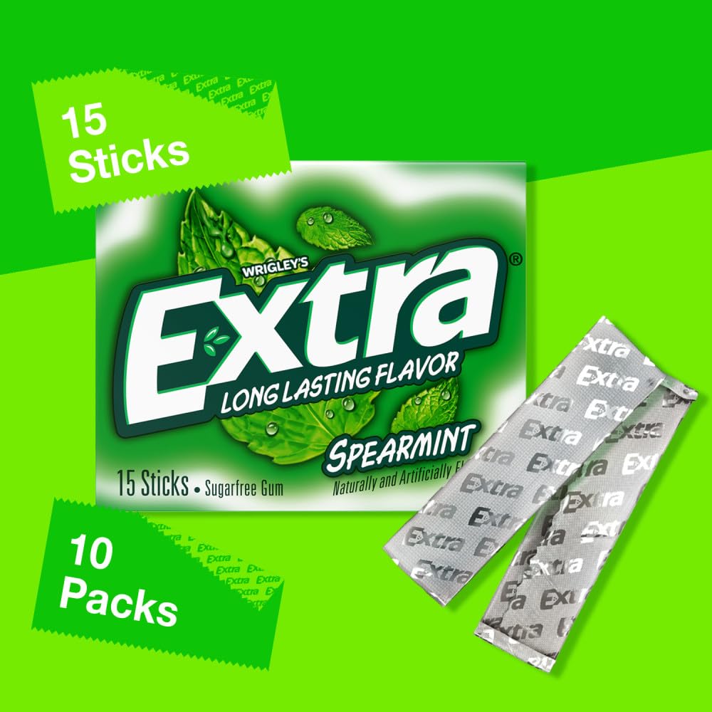 WRIGLEY'S EXTRA chicle en mano ilustrando uso inmediato y portable