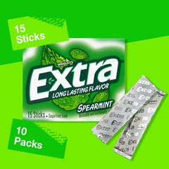 WRIGLEY'S EXTRA chicle en mano ilustrando uso inmediato y portable