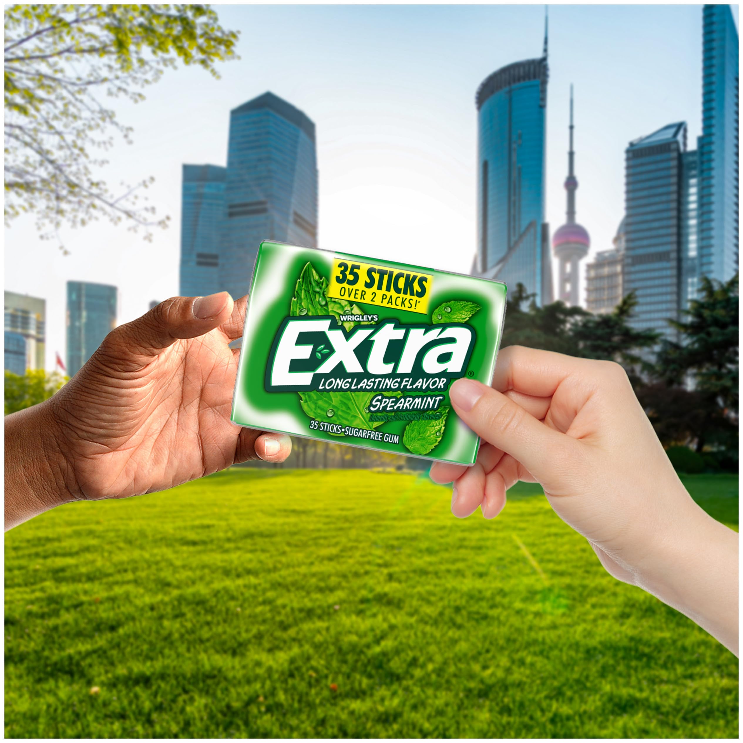 WRIGLEY'S EXTRA pack abierto con sticks visibles, acceso rápido y ordenado