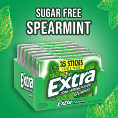 WRIGLEY'S EXTRA parte trasera con información nutricional y fecha, fácil de leer