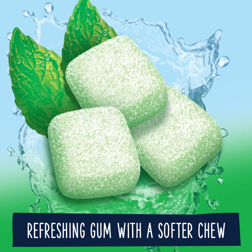 WRIGLEY'S EXTRA primer plano de cristales en la superficie, activan sabor inmediato