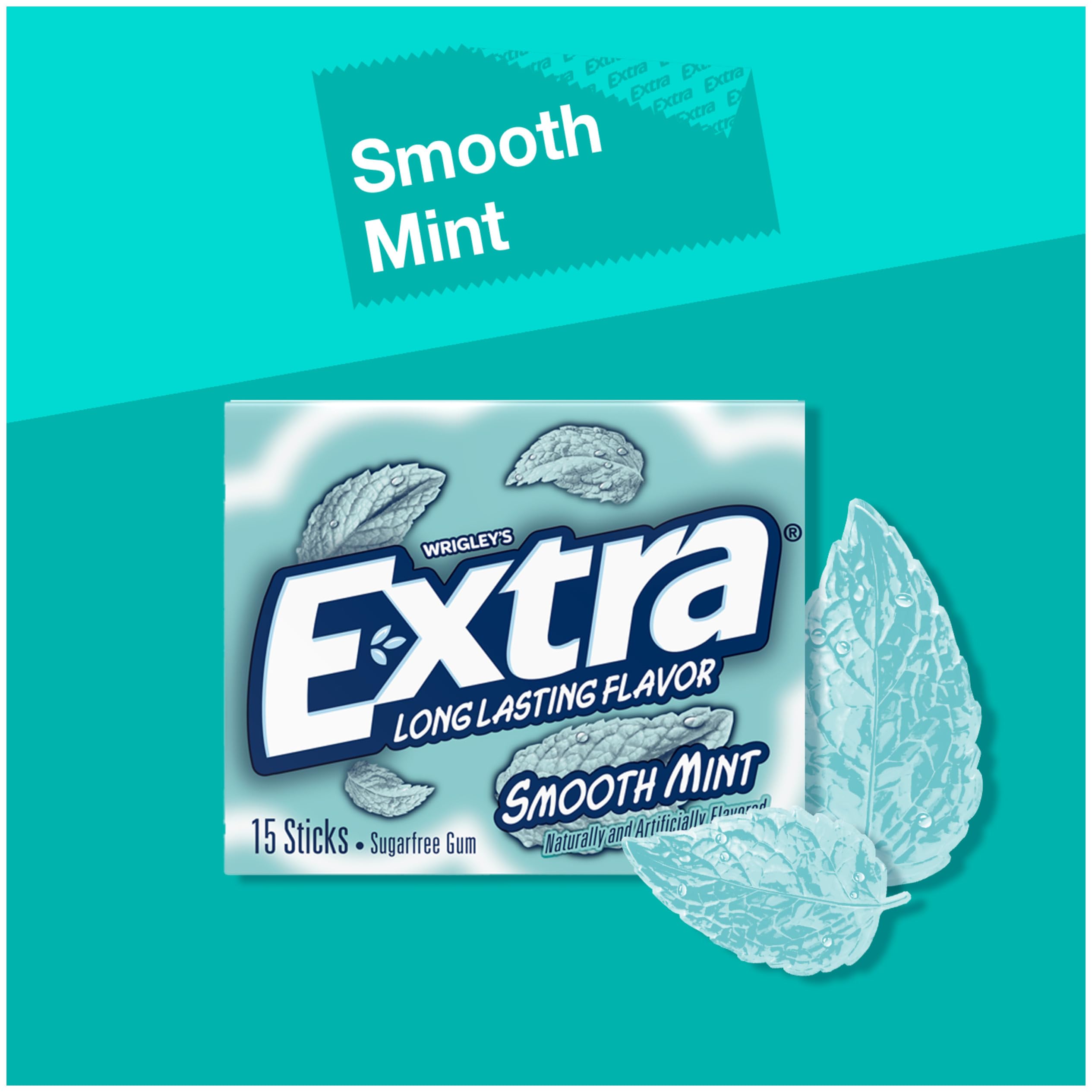 WRIGLEY'S EXTRA primer plano del stick mostrando textura y forma cómoda